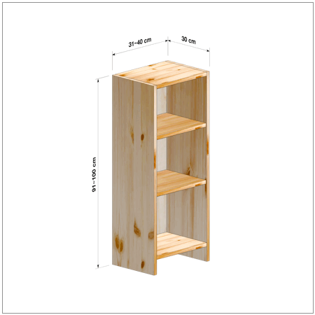 横幅31～40／高さ91～100／奥行30cmの本棚ユニット