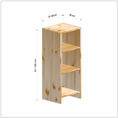 横幅31～40／高さ91～100／奥行35cmの本棚ユニット