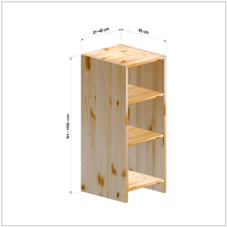 横幅31～40／高さ91～100／奥行45cmの本棚ユニット