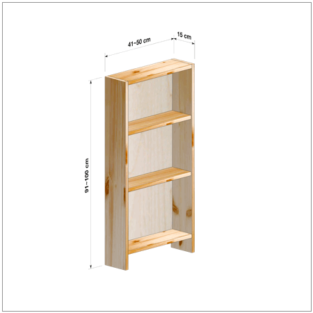 横幅41～50／高さ91～100／奥行15cmの本棚ユニット