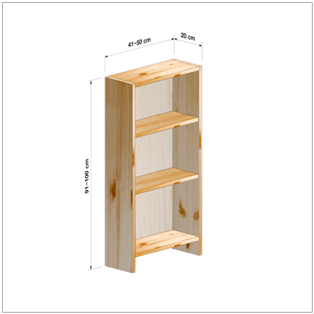 横幅41～50／高さ91～100／奥行20cmの本棚ユニット