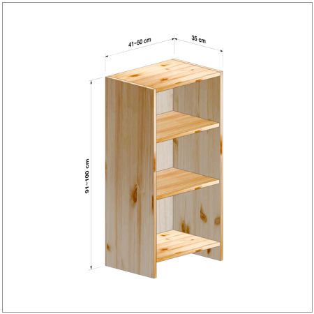 横幅41～50／高さ91～100／奥行35cmの本棚ユニット