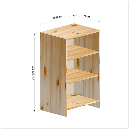 横幅51～60／高さ91～100／奥行45cmの本棚ユニット
