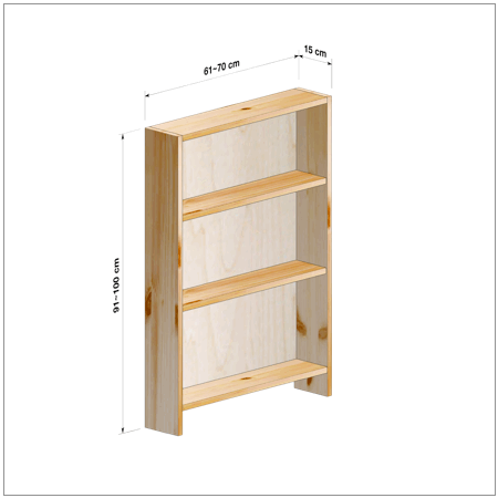 横幅61～70／高さ91～100／奥行15cmの本棚ユニット