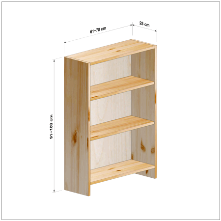 横幅61～70／高さ91～100／奥行25cmの本棚ユニット