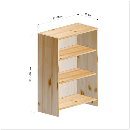 横幅61～70／高さ91～100／奥行35cmの本棚ユニット