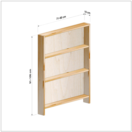 横幅71～80／高さ91～100／奥行10cmの本棚ユニット