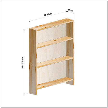 横幅71～80／高さ91～100／奥行15cmの本棚ユニット