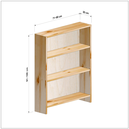 横幅71～80／高さ91～100／奥行20cmの本棚ユニット