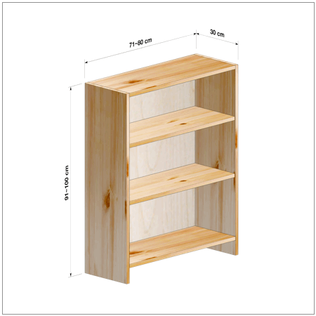 横幅71～80／高さ91～100／奥行30cmの本棚ユニット