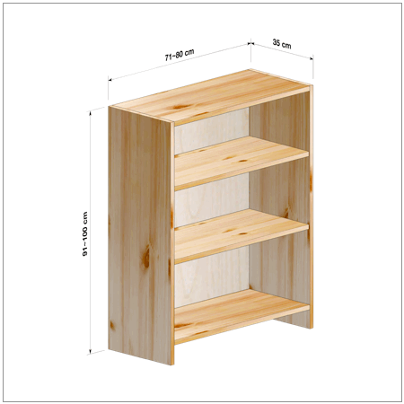 横幅71～80／高さ91～100／奥行35cmの本棚ユニット