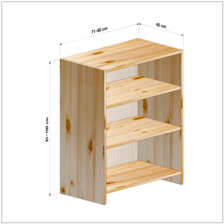 横幅71～80／高さ91～100／奥行45cmの本棚ユニット