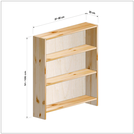 横幅81～90／高さ91～100／奥行20cmの本棚ユニット