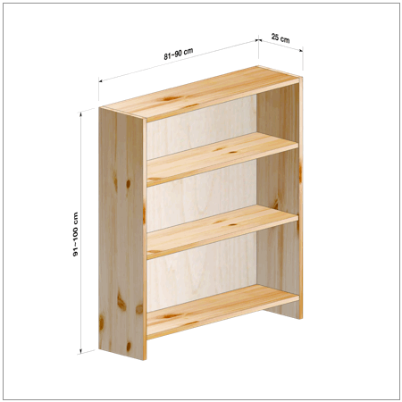 横幅81～90／高さ91～100／奥行25cmの本棚ユニット