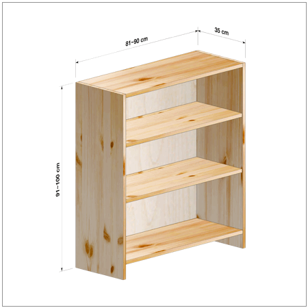 横幅81～90／高さ91～100／奥行35cmの本棚ユニット