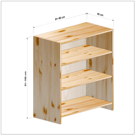 横幅81～90／高さ91～100／奥行45cmの本棚ユニット