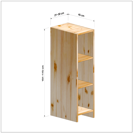 横幅21～30／高さ101～110／奥行45cmの本棚ユニット