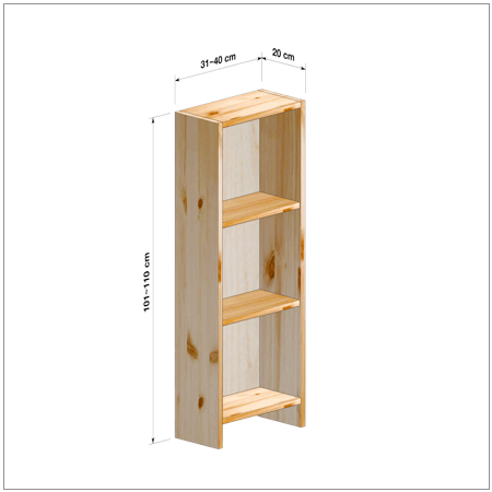 横幅31～40／高さ101～110／奥行20cmの本棚ユニット