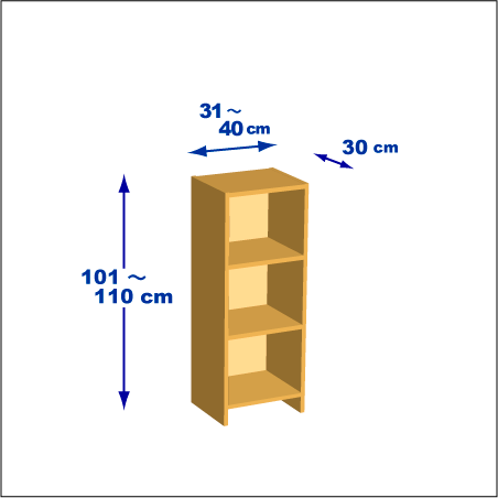 横幅31～40／高さ101～110／奥行30cmの本棚ユニット