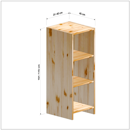 横幅31～40／高さ101～110／奥行45cmの本棚ユニット