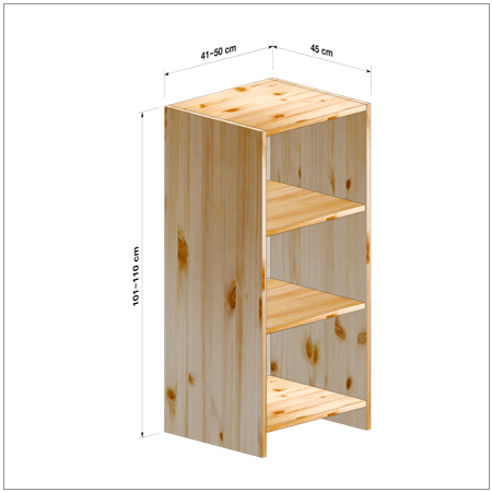 横幅41～50／高さ101～110／奥行45cmの本棚ユニット
