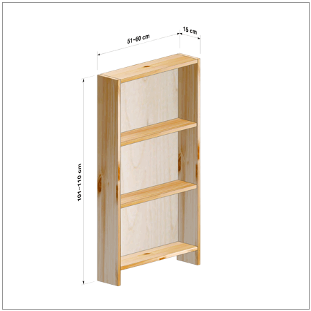 横幅51～60／高さ101～110／奥行15cmの本棚ユニット