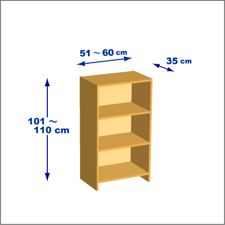 横幅51～60／高さ101～110／奥行35cmの本棚ユニット