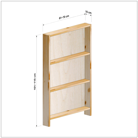 横幅61～70／高さ101～110／奥行10cmの本棚ユニット