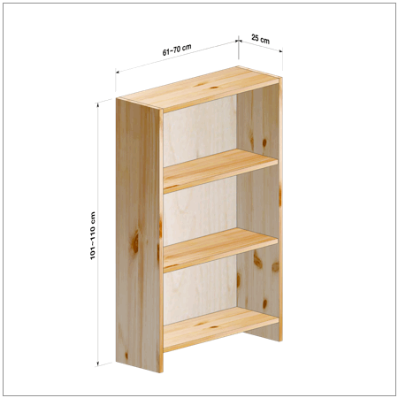 横幅61～70／高さ101～110／奥行25cmの本棚ユニット