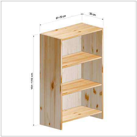 横幅61～70／高さ101～110／奥行35cmの本棚ユニット