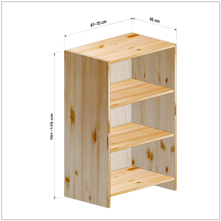 横幅61～70／高さ101～110／奥行45cmの本棚ユニット