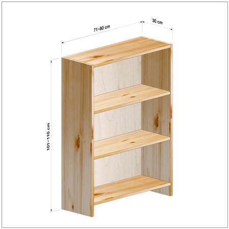 横幅71～80／高さ101～110／奥行30cmの本棚ユニット