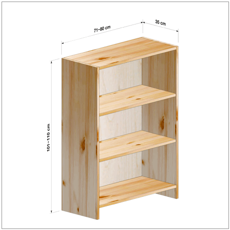 横幅71～80／高さ101～110／奥行35cmの本棚ユニット