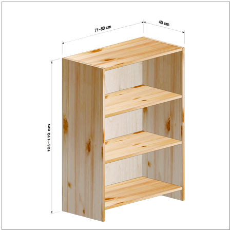 横幅71～80／高さ101～110／奥行40cmの本棚ユニット