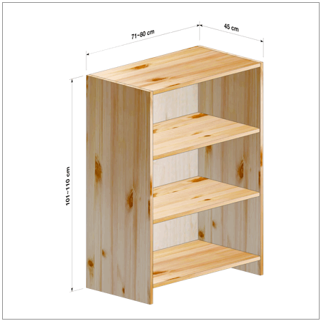 横幅71～80／高さ101～110／奥行45cmの本棚ユニット