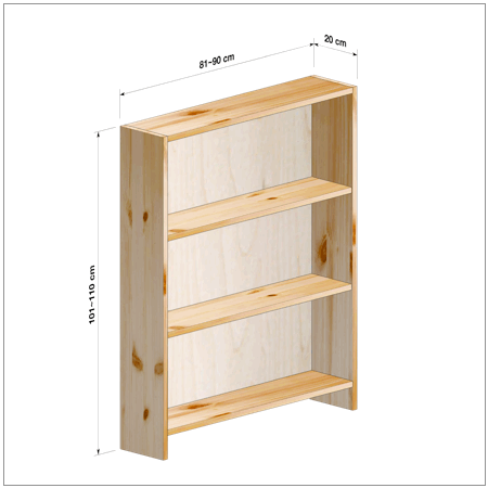 横幅81～90／高さ101～110／奥行20cmの本棚ユニット