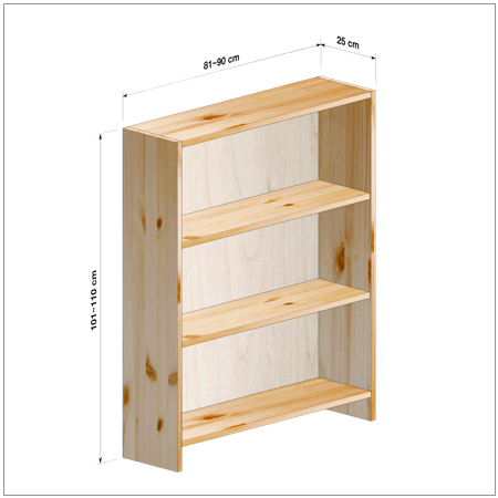 横幅81～90／高さ101～110／奥行25cmの本棚ユニット