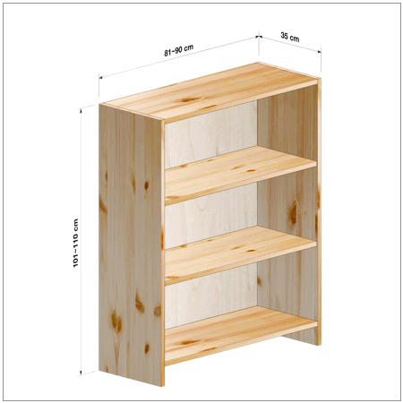 横幅81～90／高さ101～110／奥行35cmの本棚ユニット