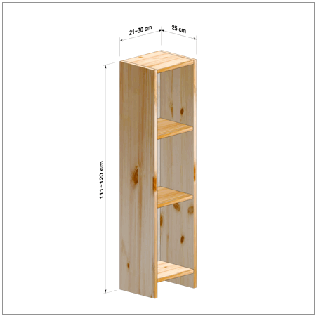 横幅21～30／高さ111～120／奥行25cmの本棚ユニット