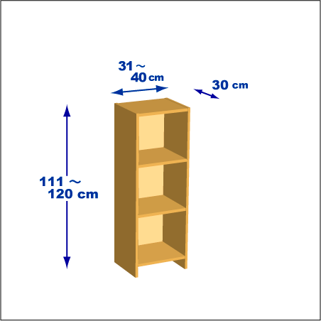 横幅31～40／高さ111～120／奥行30cmの本棚ユニット