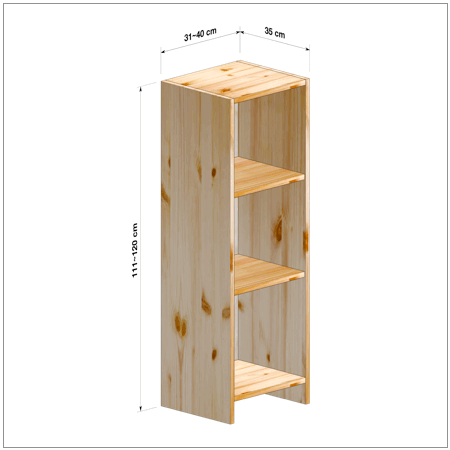 横幅31～40／高さ111～120／奥行35cmの本棚ユニット
