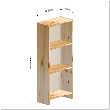 横幅41～50／高さ111～120／奥行25cmの本棚ユニット
