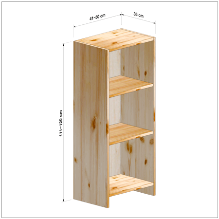 横幅41～50／高さ111～120／奥行35cmの本棚ユニット
