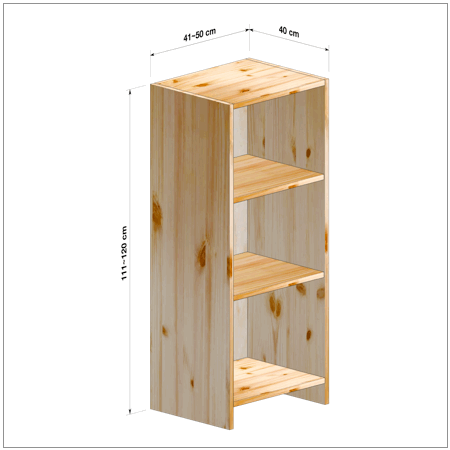 横幅41～50／高さ111～120／奥行40cmの本棚ユニット