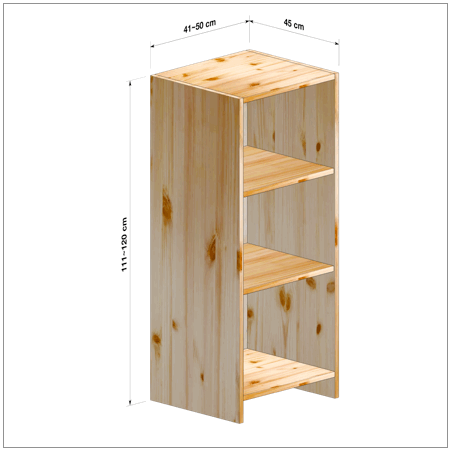 横幅41～50／高さ111～120／奥行45cmの本棚ユニット