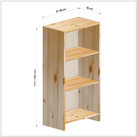 横幅51～60／高さ111～120／奥行35cmの本棚ユニット