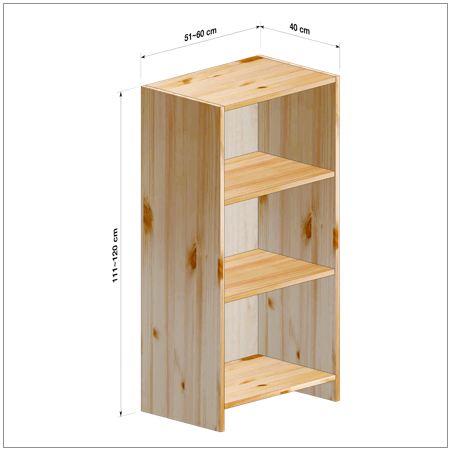 横幅51～60／高さ111～120／奥行40cmの本棚ユニット