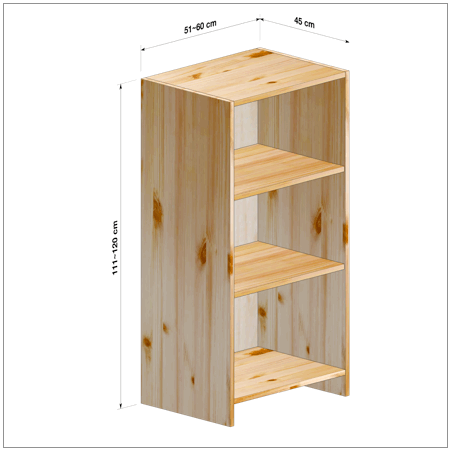 横幅51～60／高さ111～120／奥行45cmの本棚ユニット