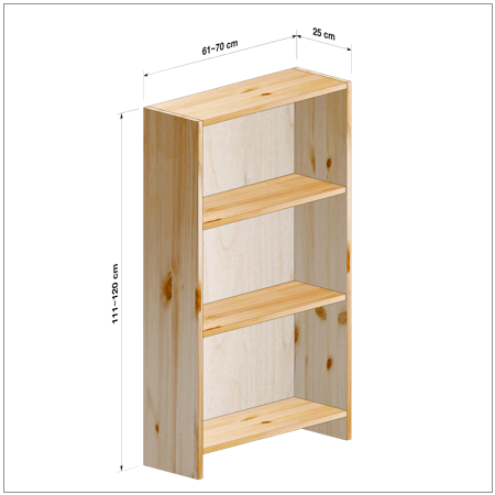 横幅61～70／高さ111～120／奥行25cmの本棚ユニット