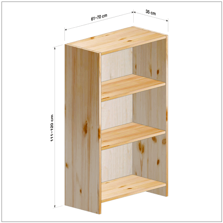 横幅61～70／高さ111～120／奥行35cmの本棚ユニット